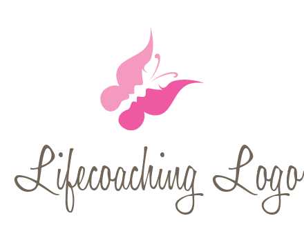 women faces in butterfly wings shape beauty logo