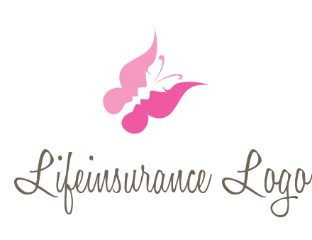 women faces in butterfly wings shape beauty logo