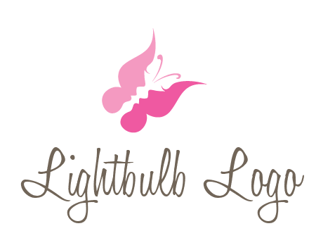 women faces in butterfly wings shape beauty logo