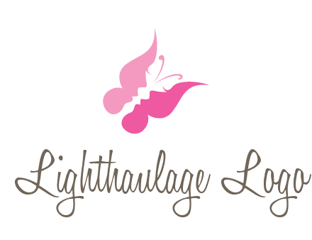 women faces in butterfly wings shape beauty logo