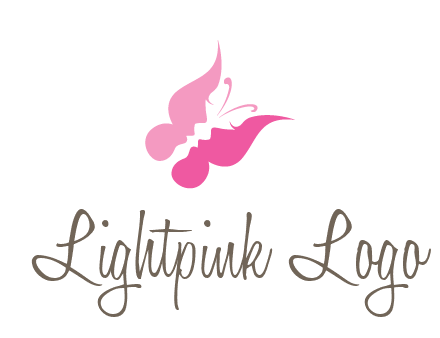 women faces in butterfly wings shape beauty logo