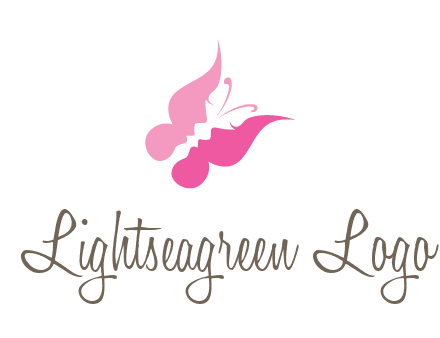 women faces in butterfly wings shape beauty logo