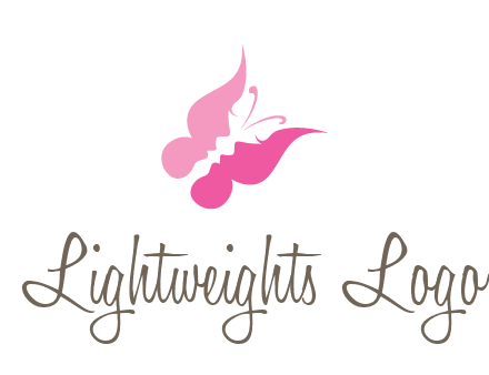 women faces in butterfly wings shape beauty logo