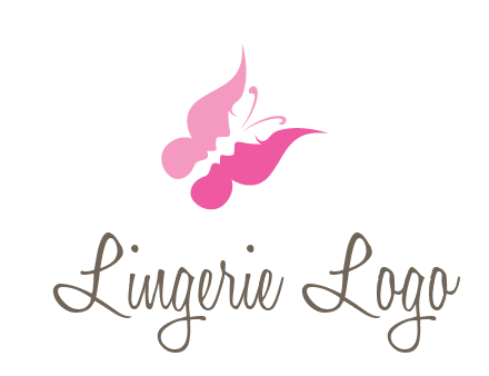 women faces in butterfly wings shape beauty logo