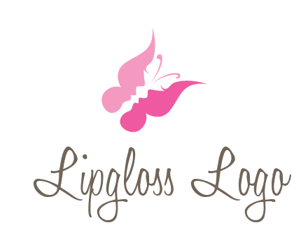 women faces in butterfly wings shape beauty logo