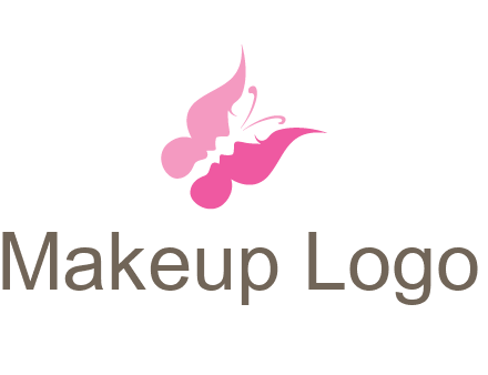 women faces in butterfly wings shape beauty logo
