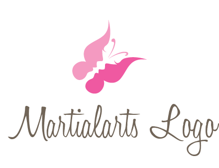women faces in butterfly wings shape beauty logo