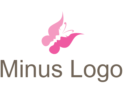 women faces in butterfly wings shape beauty logo