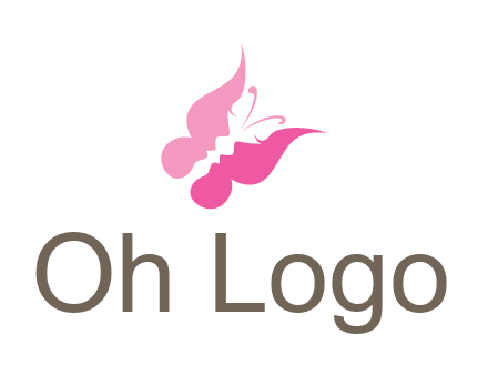 women faces in butterfly wings shape beauty logo