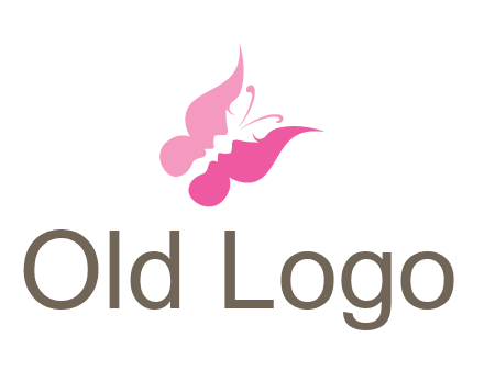 women faces in butterfly wings shape beauty logo