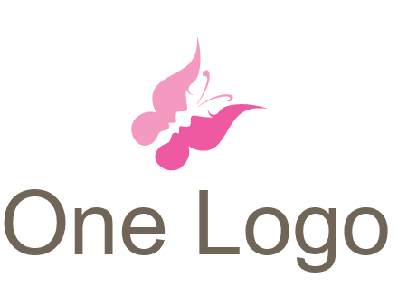 women faces in butterfly wings shape beauty logo