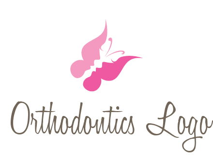 women faces in butterfly wings shape beauty logo