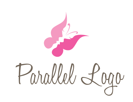 women faces in butterfly wings shape beauty logo