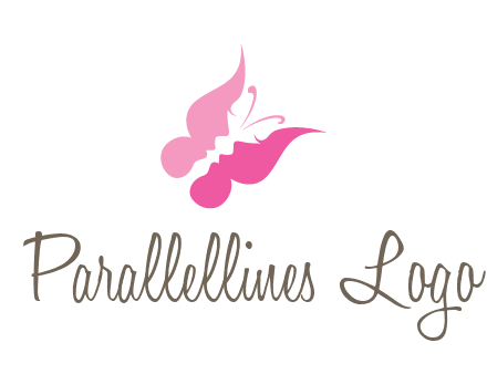 women faces in butterfly wings shape beauty logo