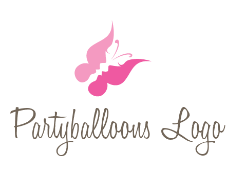 women faces in butterfly wings shape beauty logo