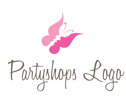 women faces in butterfly wings shape beauty logo