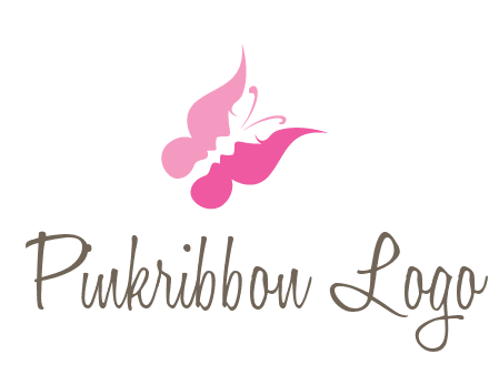 women faces in butterfly wings shape beauty logo