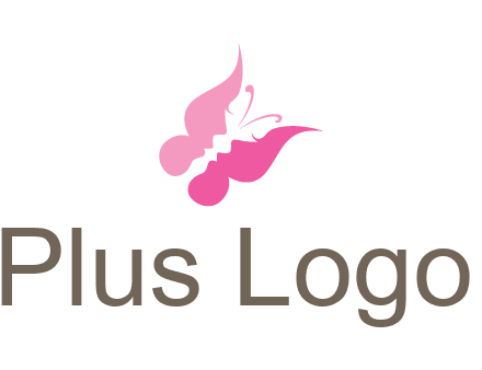 women faces in butterfly wings shape beauty logo