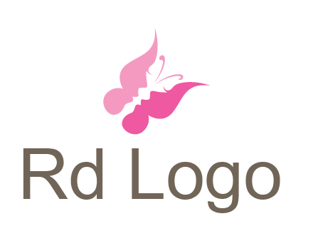 women faces in butterfly wings shape beauty logo