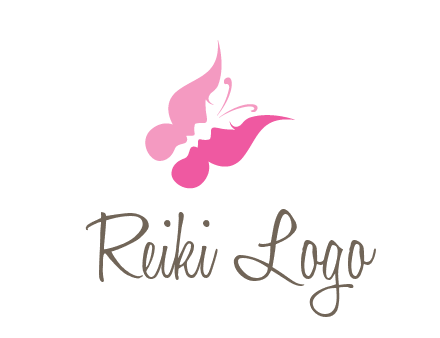 women faces in butterfly wings shape beauty logo