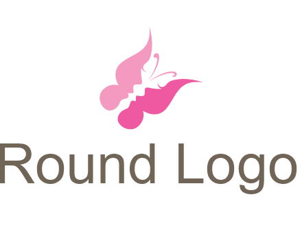 women faces in butterfly wings shape beauty logo