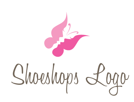 women faces in butterfly wings shape beauty logo