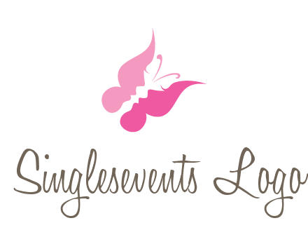 women faces in butterfly wings shape beauty logo
