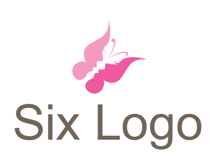 women faces in butterfly wings shape beauty logo