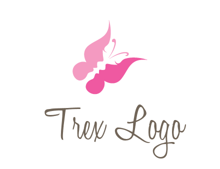 women faces in butterfly wings shape beauty logo