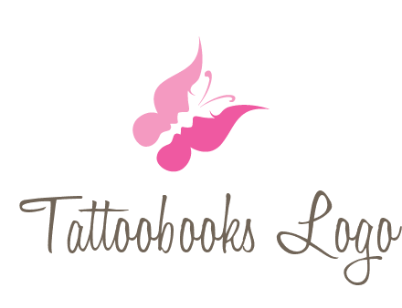 women faces in butterfly wings shape beauty logo