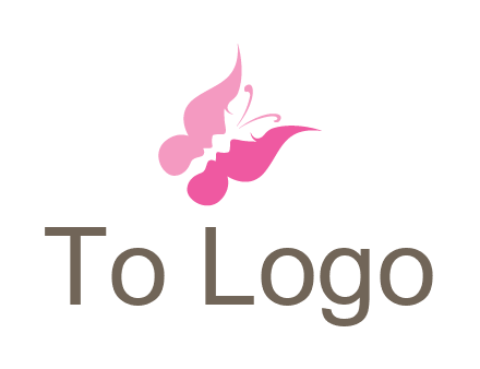 women faces in butterfly wings shape beauty logo