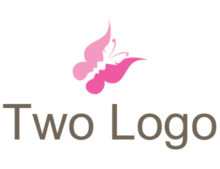 women faces in butterfly wings shape beauty logo