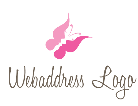 women faces in butterfly wings shape beauty logo