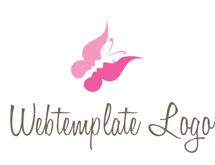 women faces in butterfly wings shape beauty logo