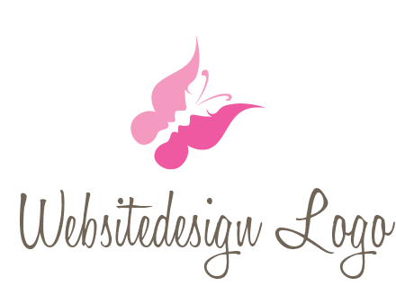 women faces in butterfly wings shape beauty logo