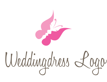 women faces in butterfly wings shape beauty logo