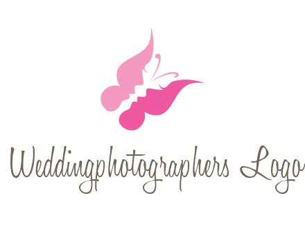 women faces in butterfly wings shape beauty logo