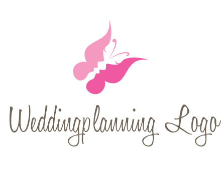 women faces in butterfly wings shape beauty logo