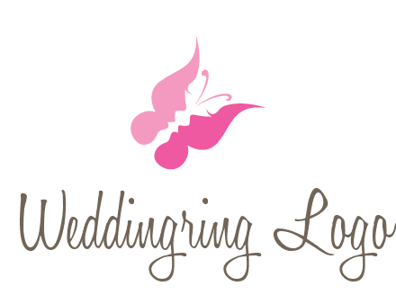 women faces in butterfly wings shape beauty logo