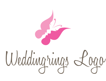 women faces in butterfly wings shape beauty logo