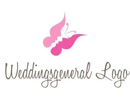 women faces in butterfly wings shape beauty logo