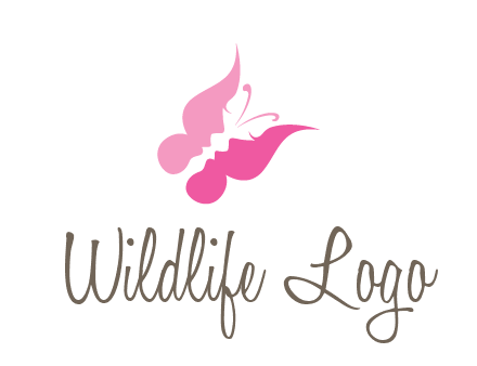 women faces in butterfly wings shape beauty logo