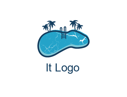 swimming pool with palm trees