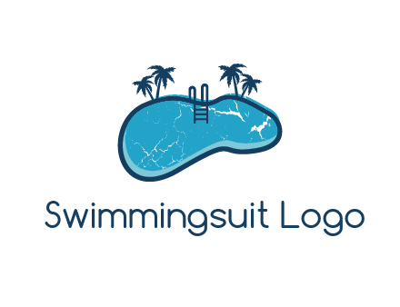 swimming pool with palm trees