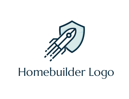 shield behind digital rocket