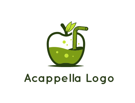 juice in apple with straw