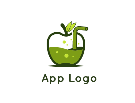 juice in apple with straw