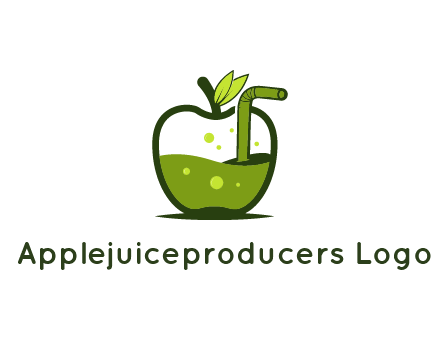 juice in apple with straw