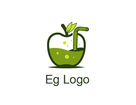 juice in apple with straw