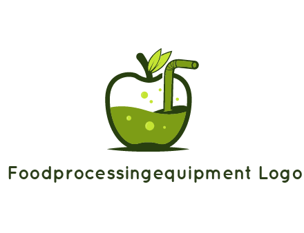 juice in apple with straw